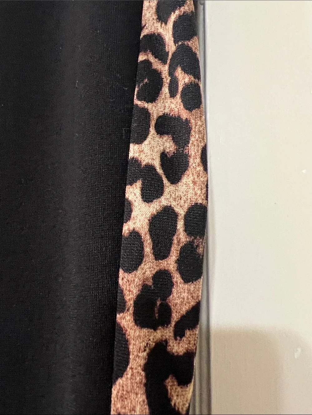 Michael Kors Black Leggings with Leopard Side Panel